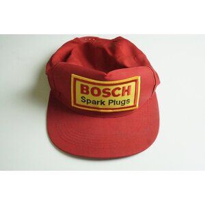 Head to Toe Bosch Spark Plug Vintage Red Yellow Hat Size A-Just